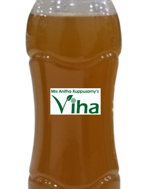 Pineapple Squash Homemade, in a tall amber plastic bottle