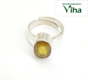 Silver Yellow Sapphire Ring - Women - 4.70 g