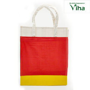 Jute Bag With Silk Design