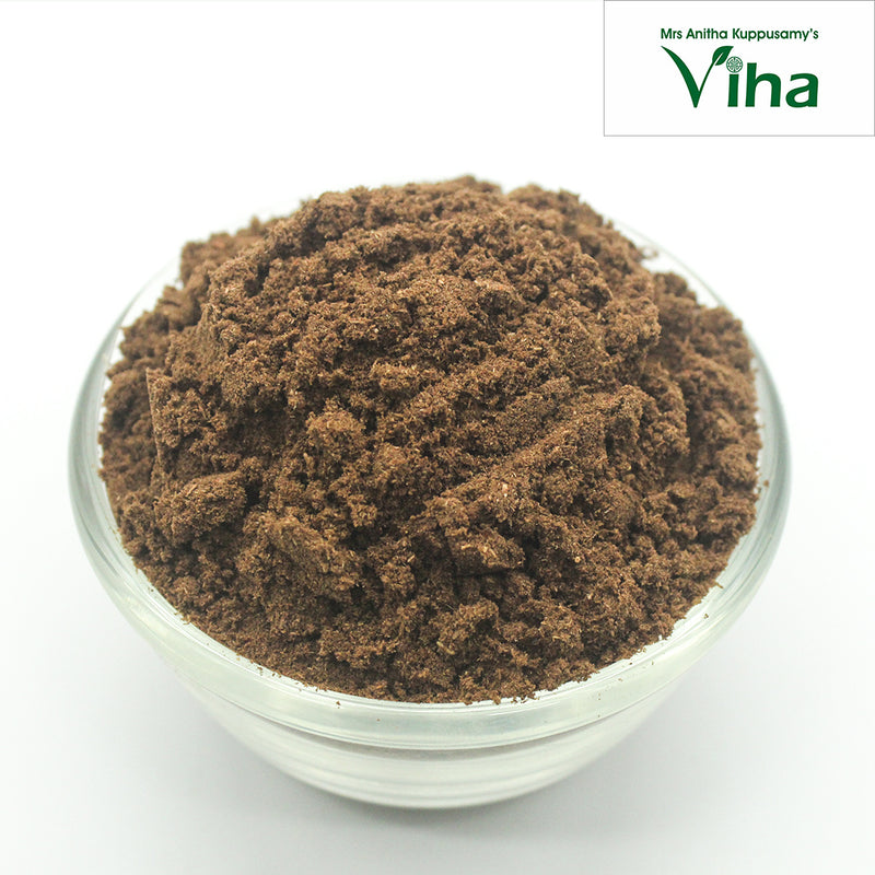 Dasangam Powder, a bowl of the ten-herb blend powder