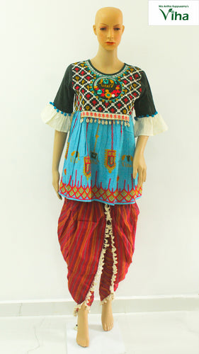 Traditional Kath-Putli Kedia and Tulip Pants