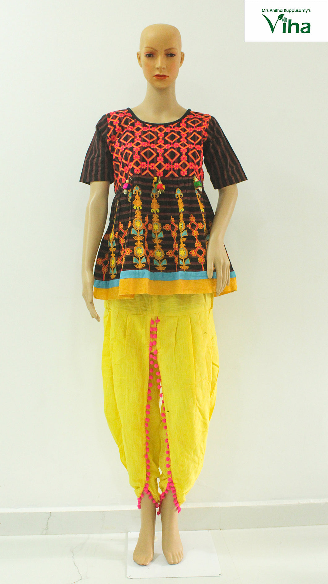 Traditional Kath-Putli Kedia and Tulip Pants