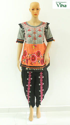 Traditional Kath-Putli Kedia and Tulip Pants