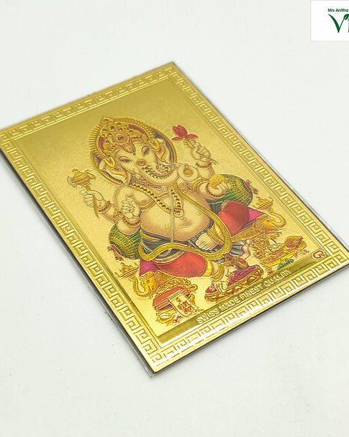 Magnetic Metal Lord Ganesha Photo in a reclining pose