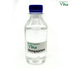 Pure Gangajalam, a clear bottle with a ribbed blue screw cap, filled with transparent liquid, bearing a white label displaying black and green lettering