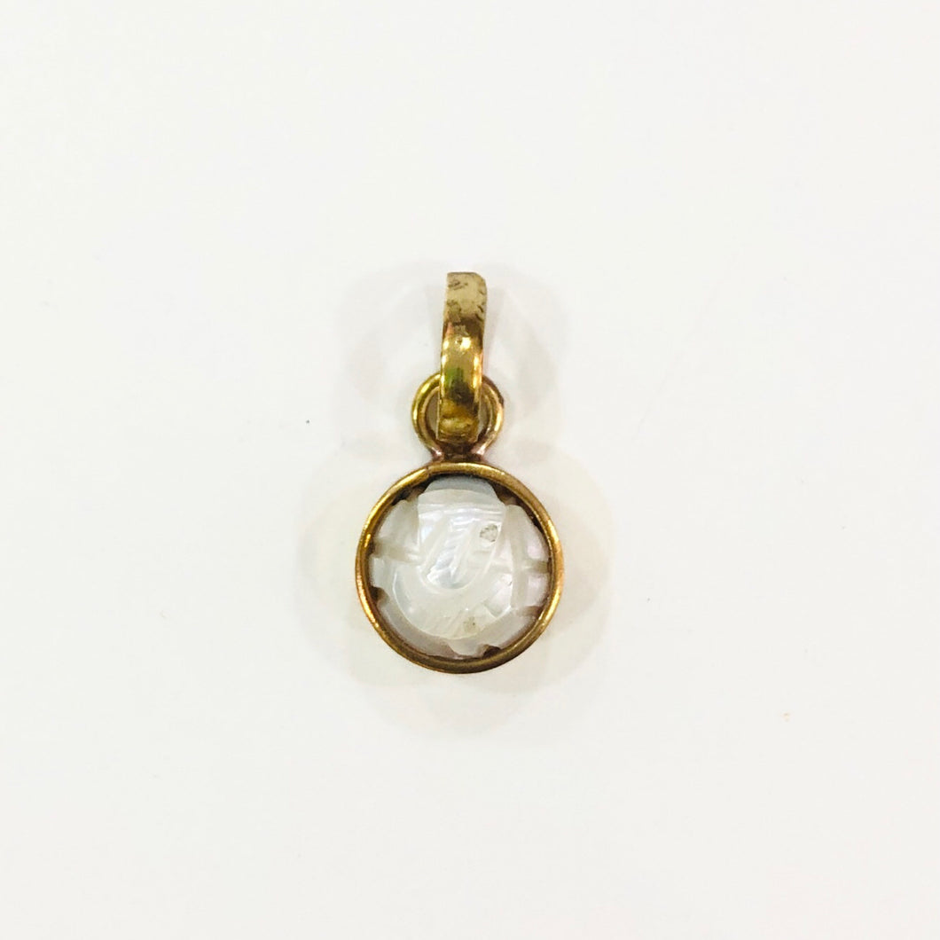 Pearl Ganesha Brass Pendant - 2.50 Gms