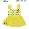Kids Wear Frock, with ruffle straps and small floral print on the bodice