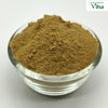 Black Turmeric Powder, a clear glass round bowl containing a mound of fine, matte, brownish-yellow powder against a white background