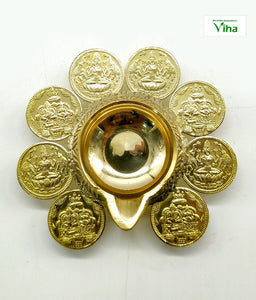 Aishwarya Lakshmi Kubera Coin Deepam Brass | Vilakku | Coin Deepam