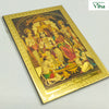 Magnetic Metal Ram Sita Photo, a rectangular gold-toned plaque with five seated figures in raised detail and a geometric border
