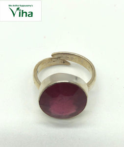 Ruby Silver Oval Cut Ring - 5.74 g