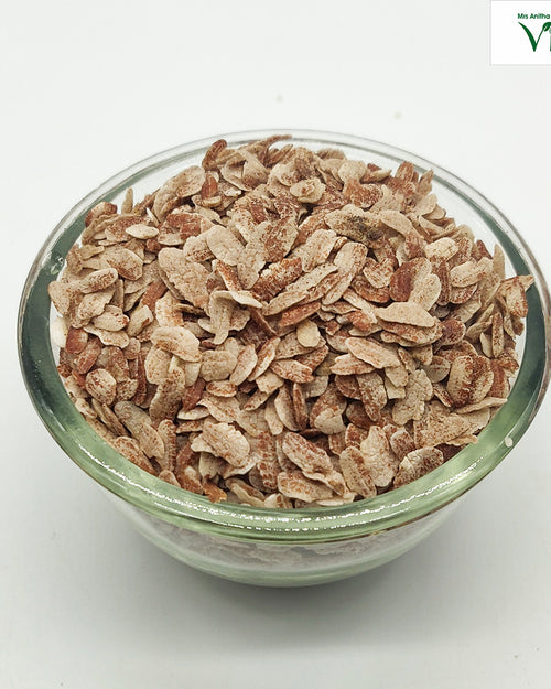 Red Rice Poha, in a glass bowl